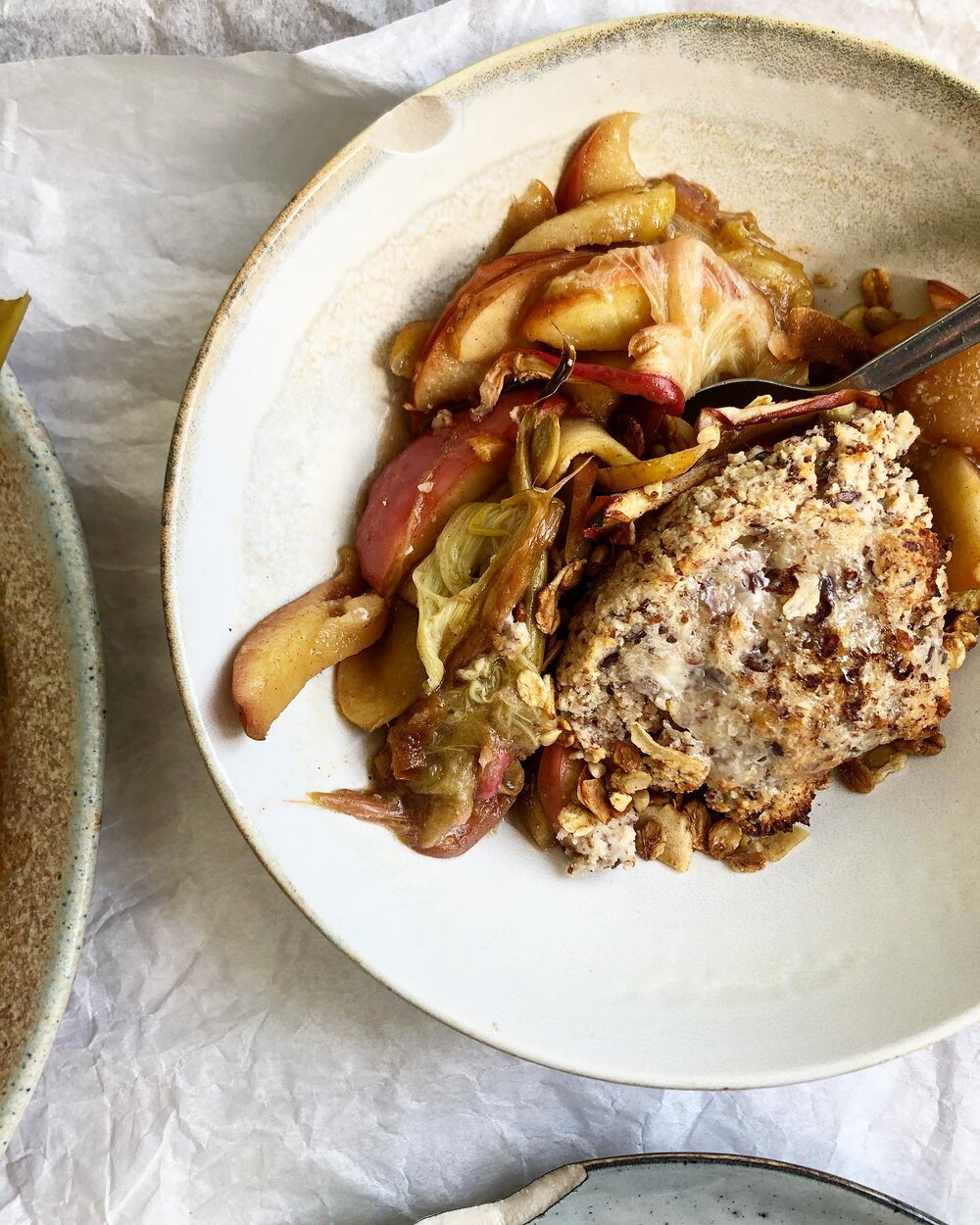 Rhubarb & Pear with Coconut Dumplings