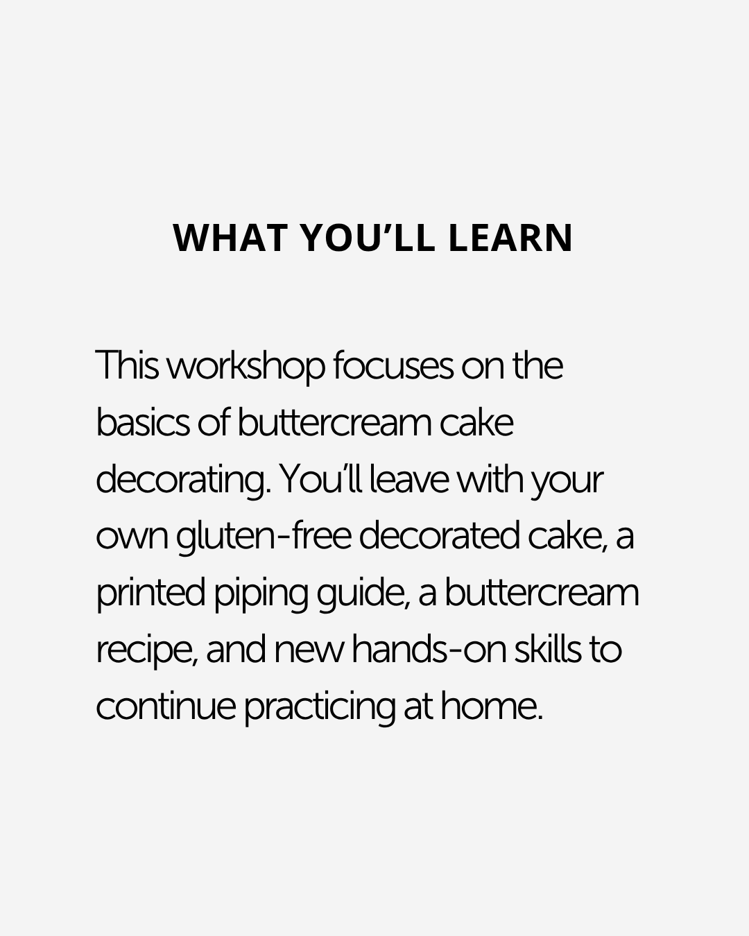 Buttercream Decoration Workshop