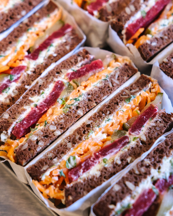 Cream Cheese Red Beet Sandwich